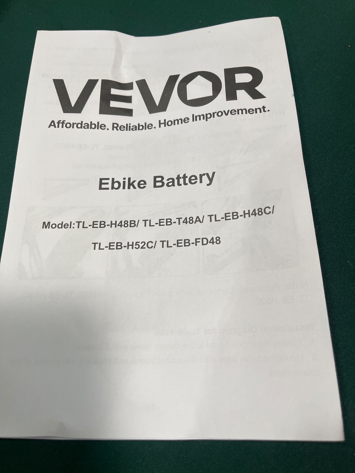 VEVOR Ebike Battery 52V 20Ah 1040Wh Lithium-ion Battery Pack TL-EB-H52C detail photo 3