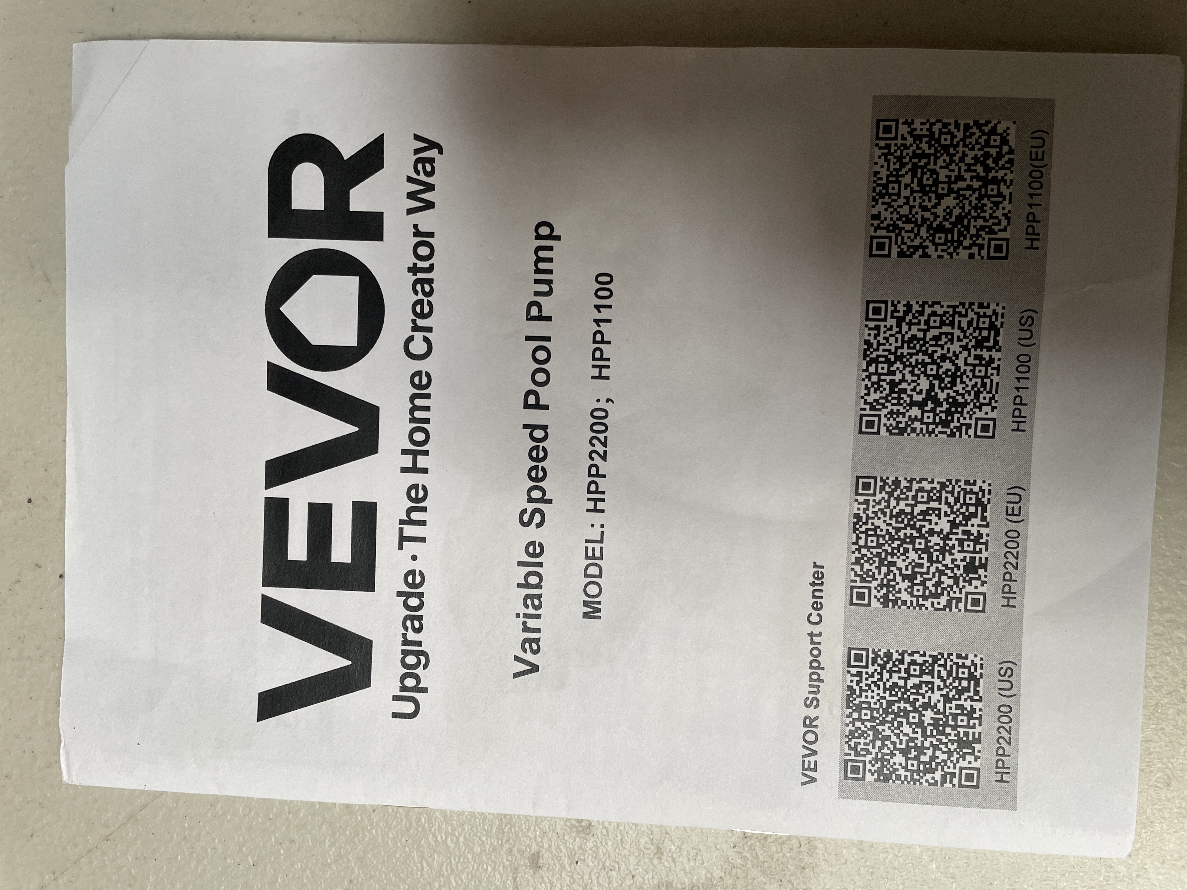 VEVOR 3 HP Variable Speed Pool Pump HPP2200 with Digital Controller detail photo 2