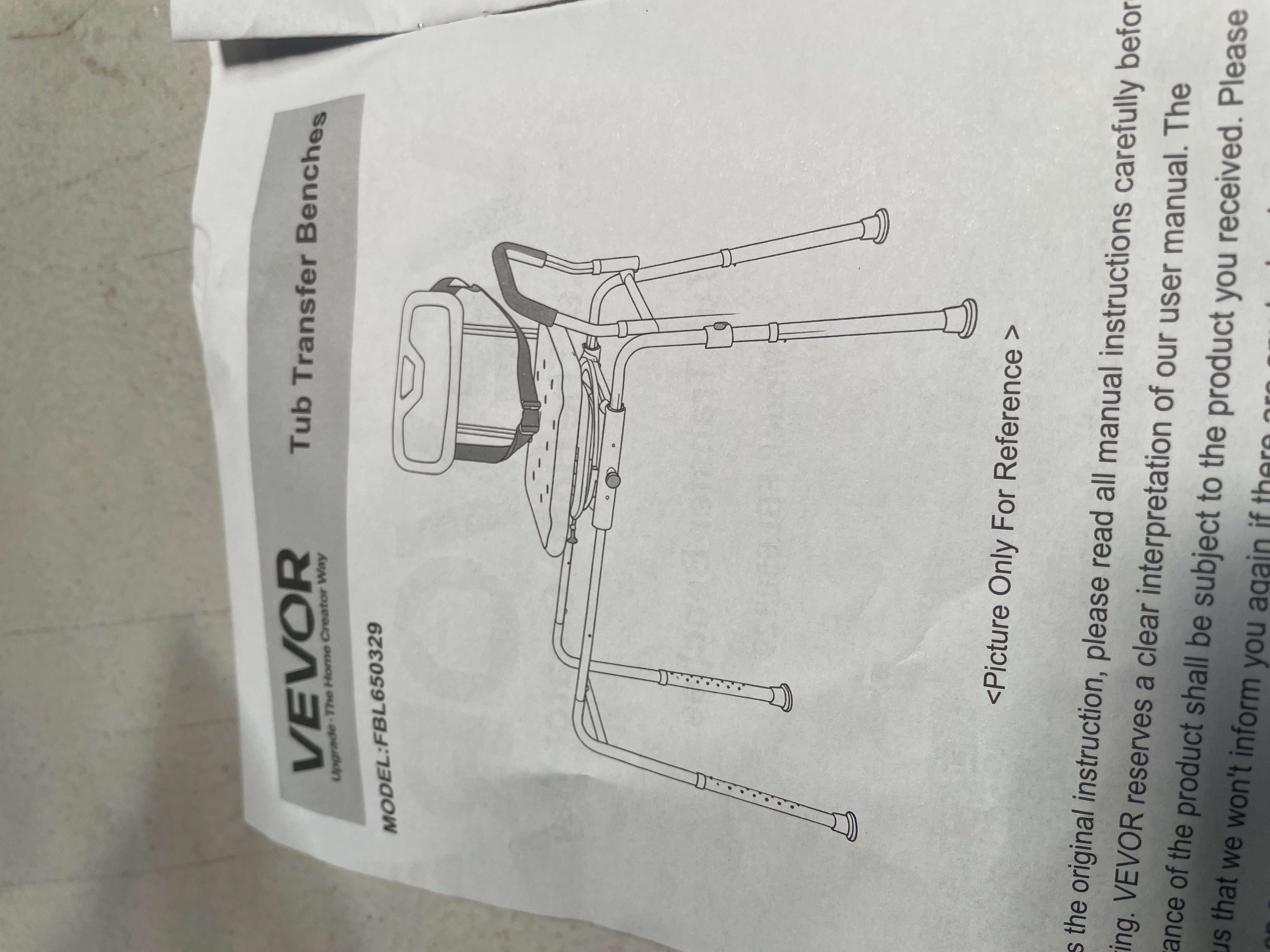 VEVOR Sliding Tub Transfer Bench with 360 Degree Swivel Seat detail photo 2