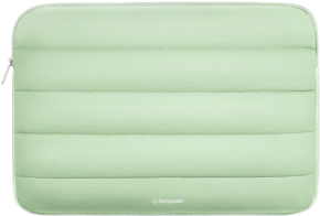 Light green padded laptop sleeve