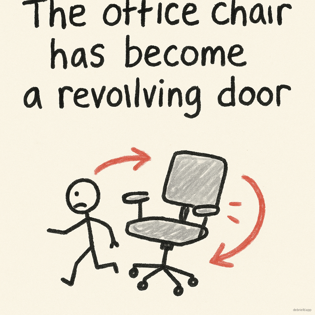 The office chair has become a revolving door