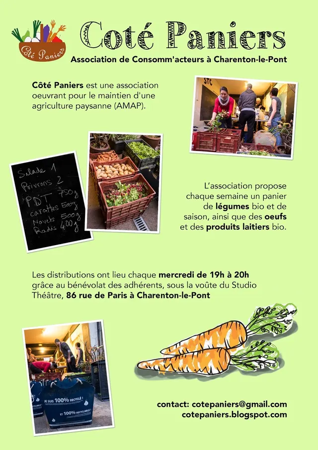 Côté Paniers — amap · point de distribution (94) vegan à Charenton-le-Pont