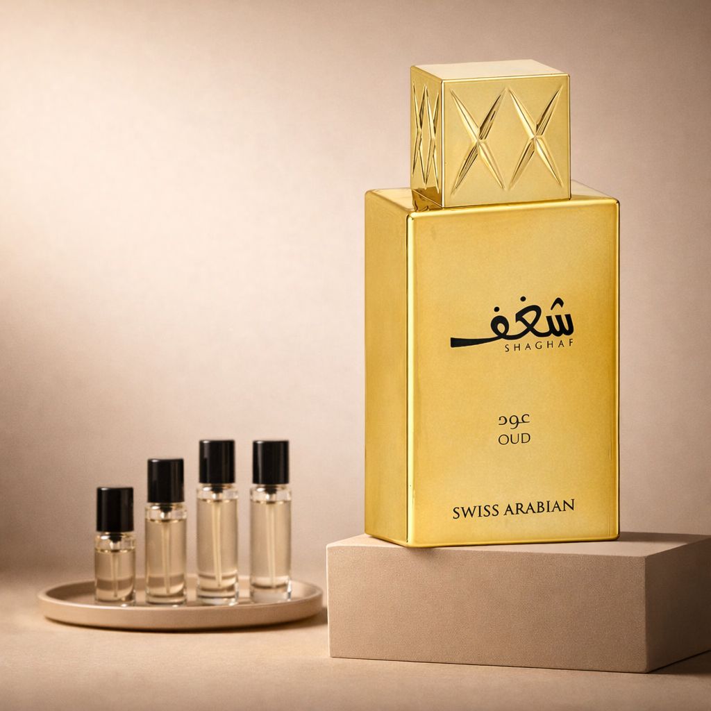 Swiss Arabian Shaghaf Oud perfume decant bottle