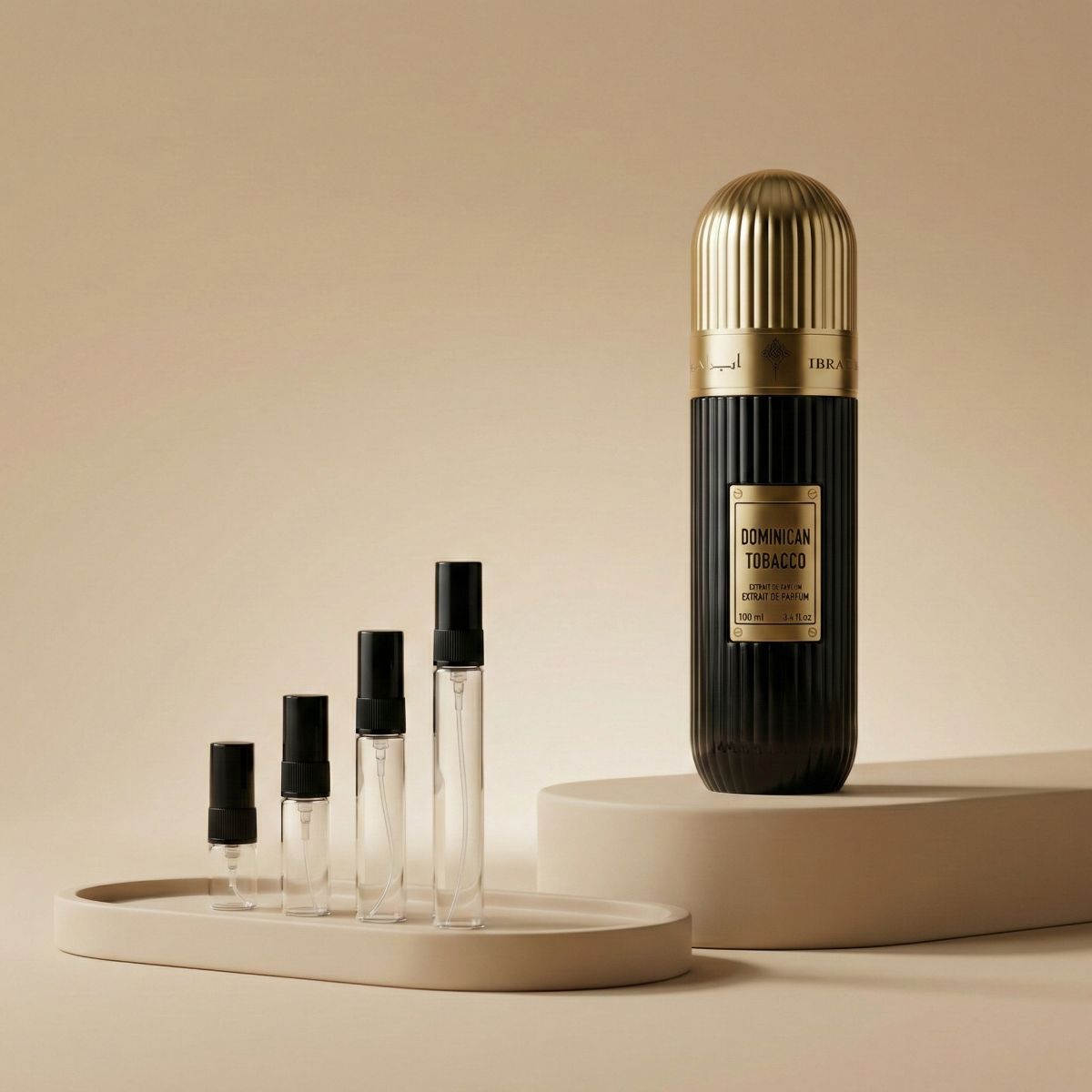 Ibrahim Al Qurashi Dominican Tobacco perfume decant bottle