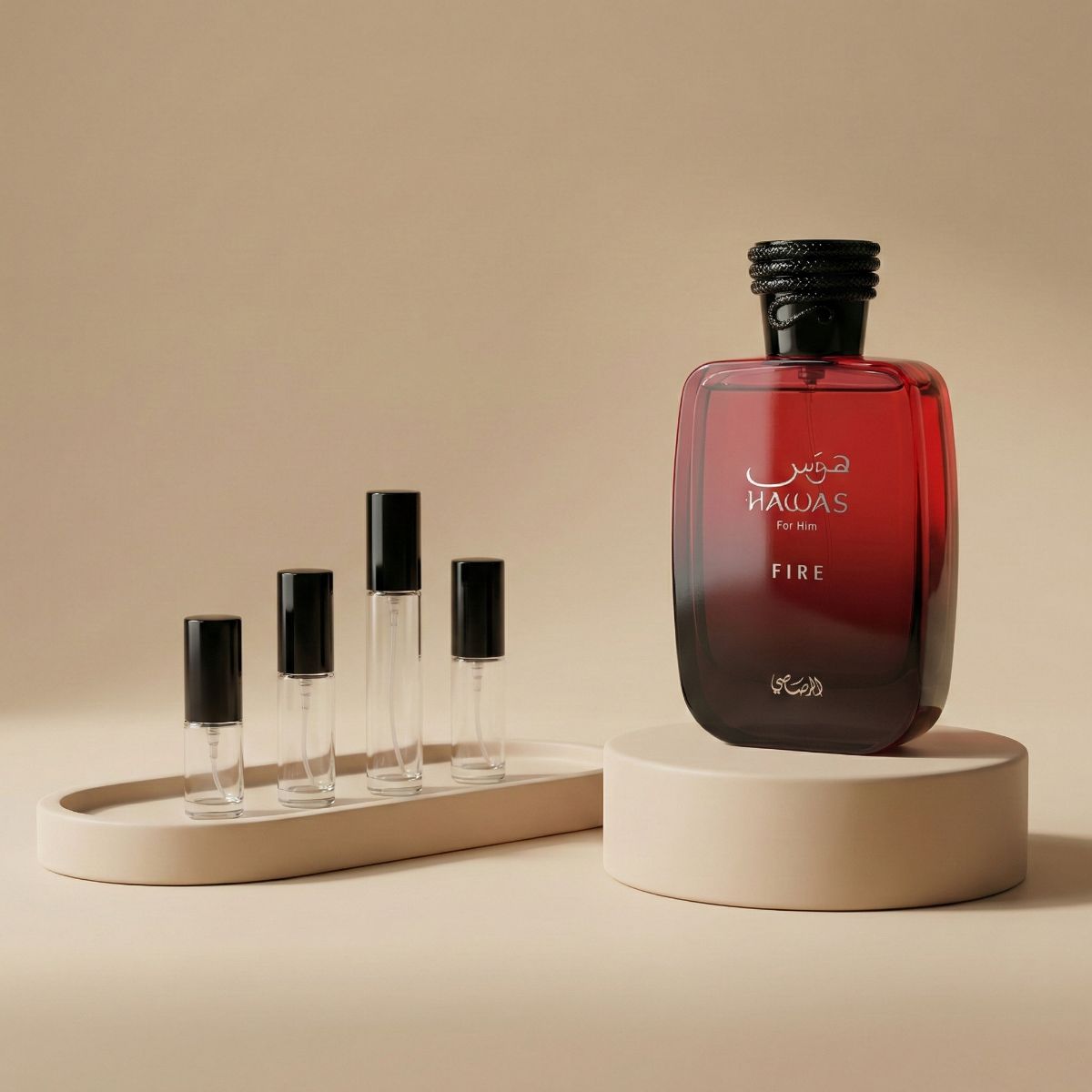 Rasasi Hawas Fire perfume decant bottle