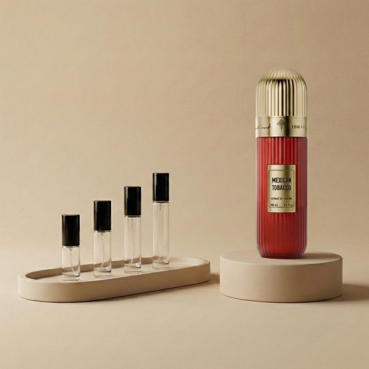 Ibrahim Al Qurashi Mexican Tobacco perfume decant bottle
