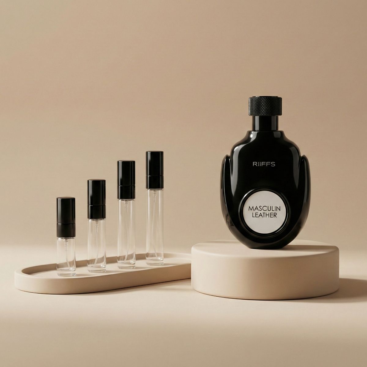 Riiffs Masculin Leather perfume decant bottle