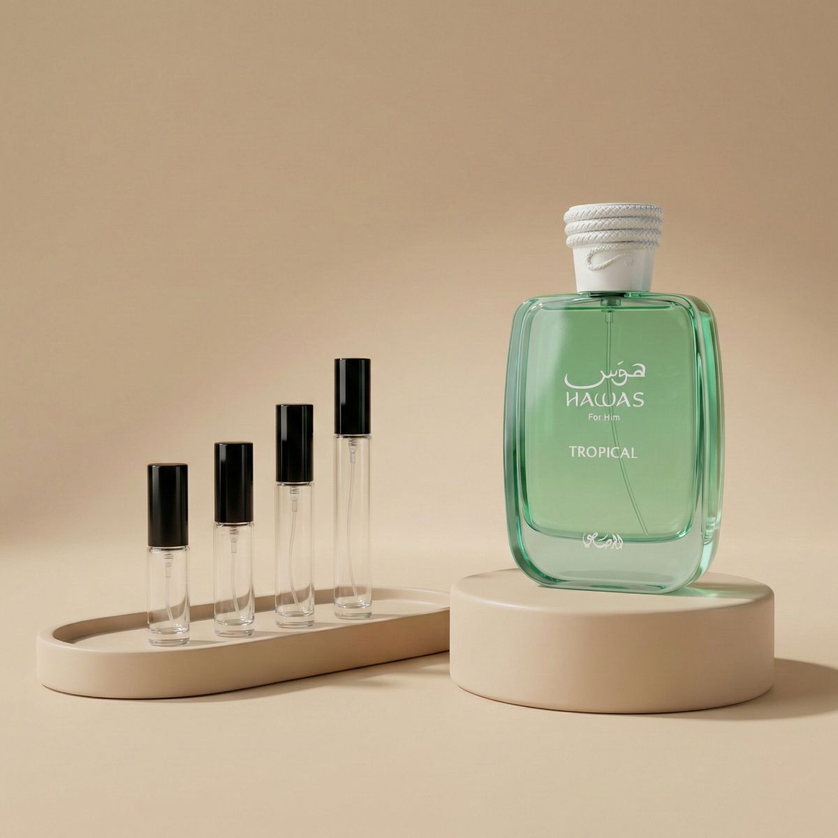 Rasasi Hawas Tropical perfume decant bottle
