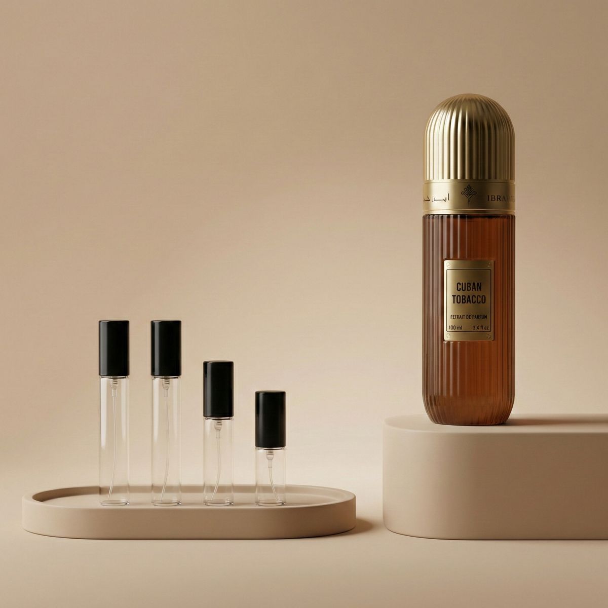 Ibrahim Al Qurashi Cuban Tobacco perfume decant bottle