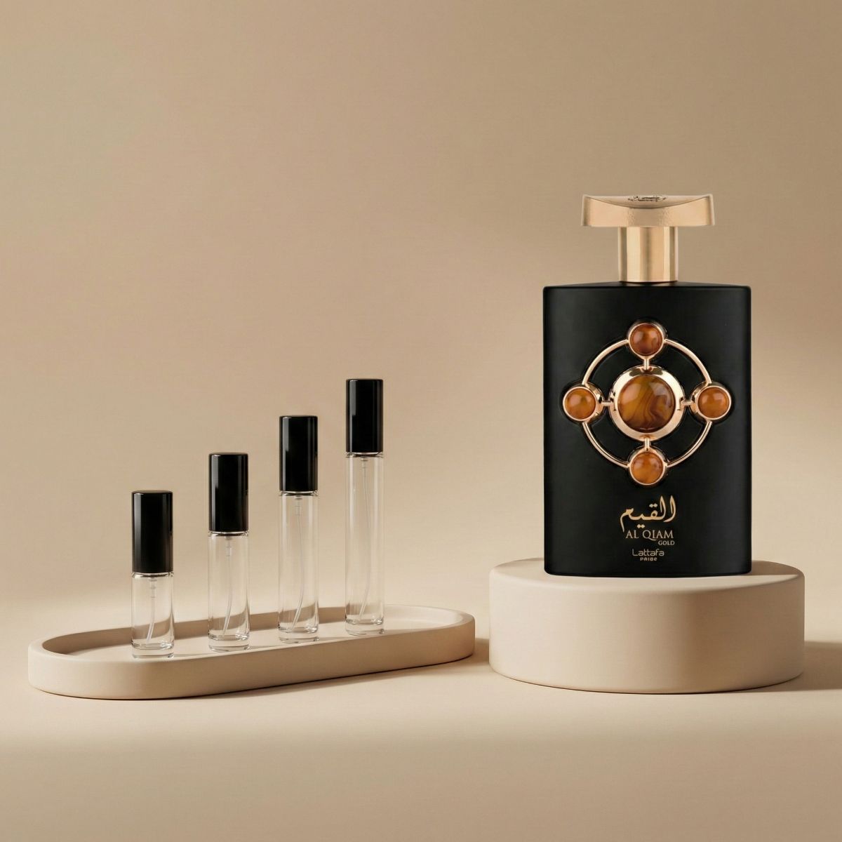 Lattafa Al Qiam Gold perfume decant bottle