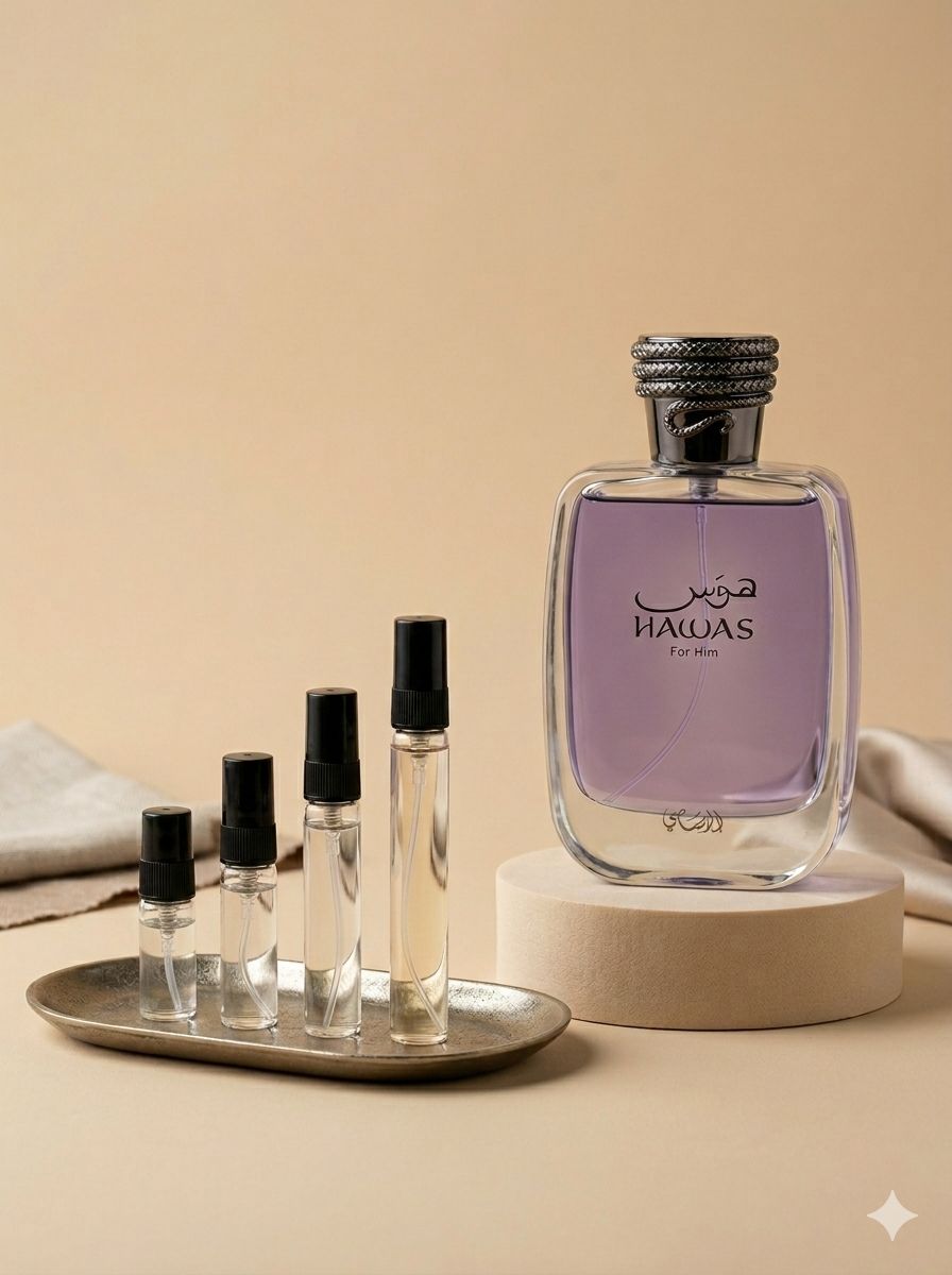 Rasasi Hawas For Him perfume decant bottle