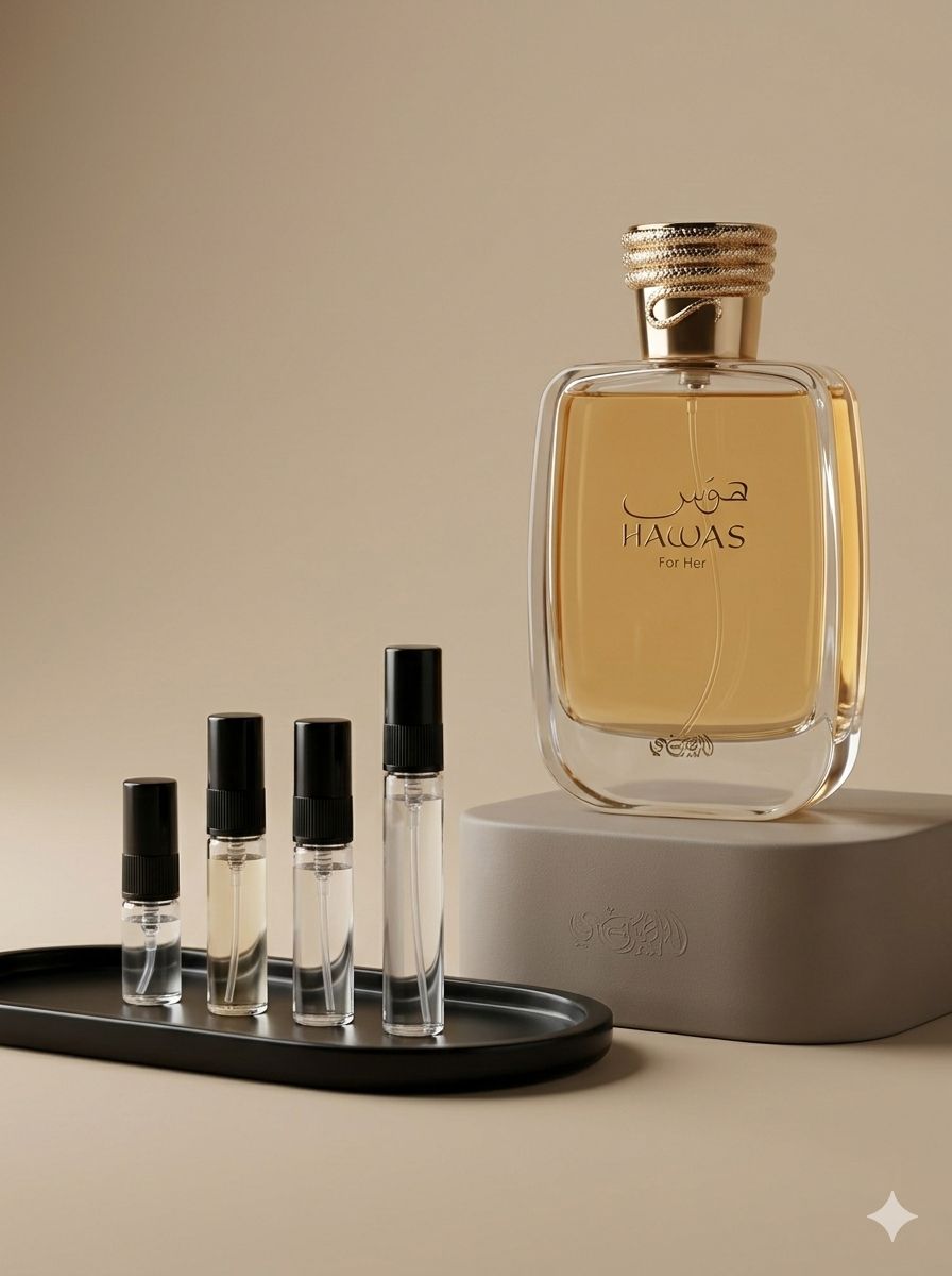 Rasasi Hawas For Her perfume decant bottle