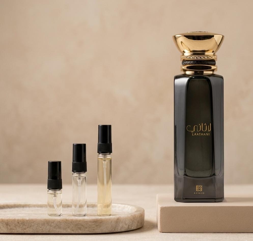 Ahmed Al Maghribi Lathaani perfume decant bottle