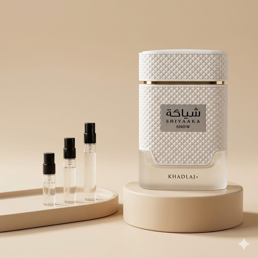 Khadlaj Shiyaaka Snow perfume decant bottle