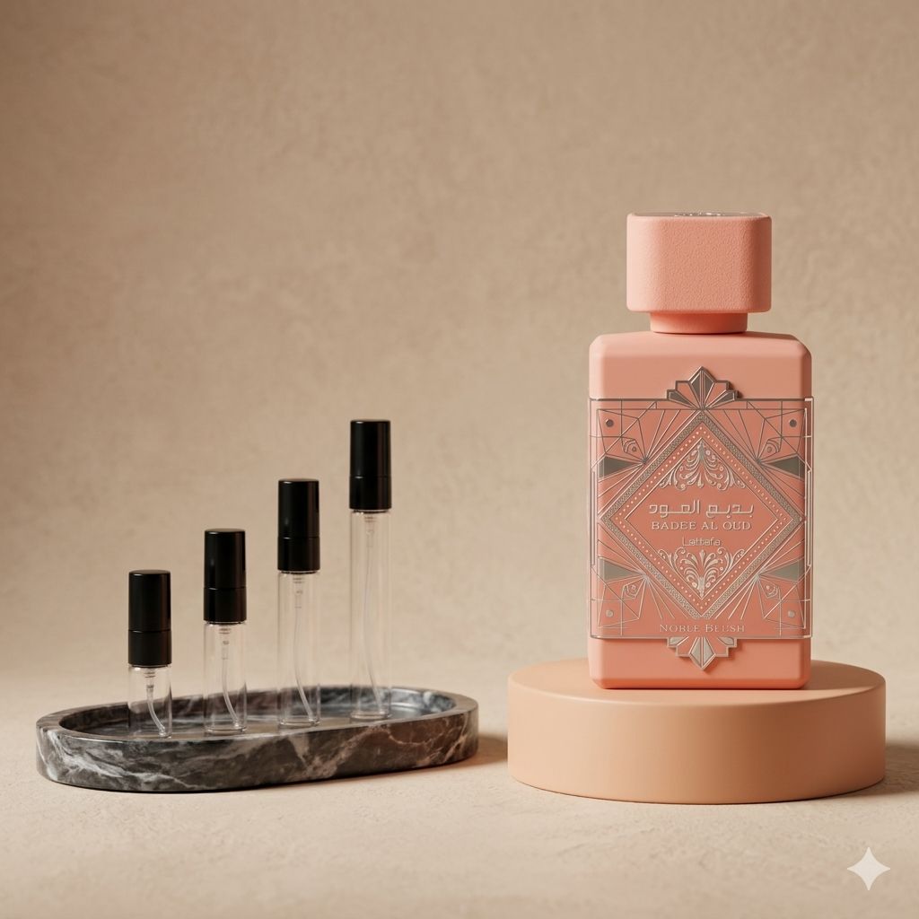 Lattafa Badee Al Oud Noble Blush perfume decant bottle