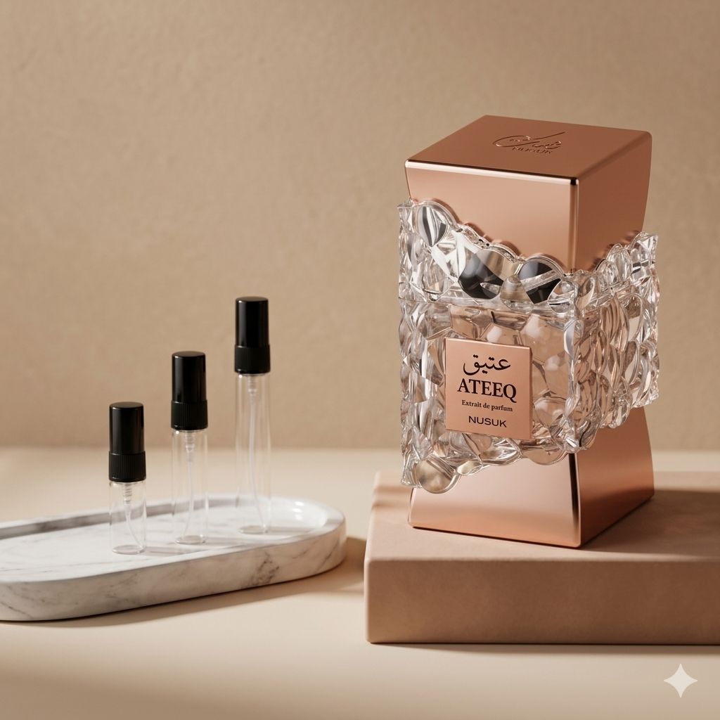 Nusk Atheeq perfume decant bottle
