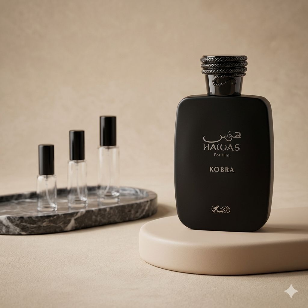 Rasasi Hawas Cobra perfume decant bottle