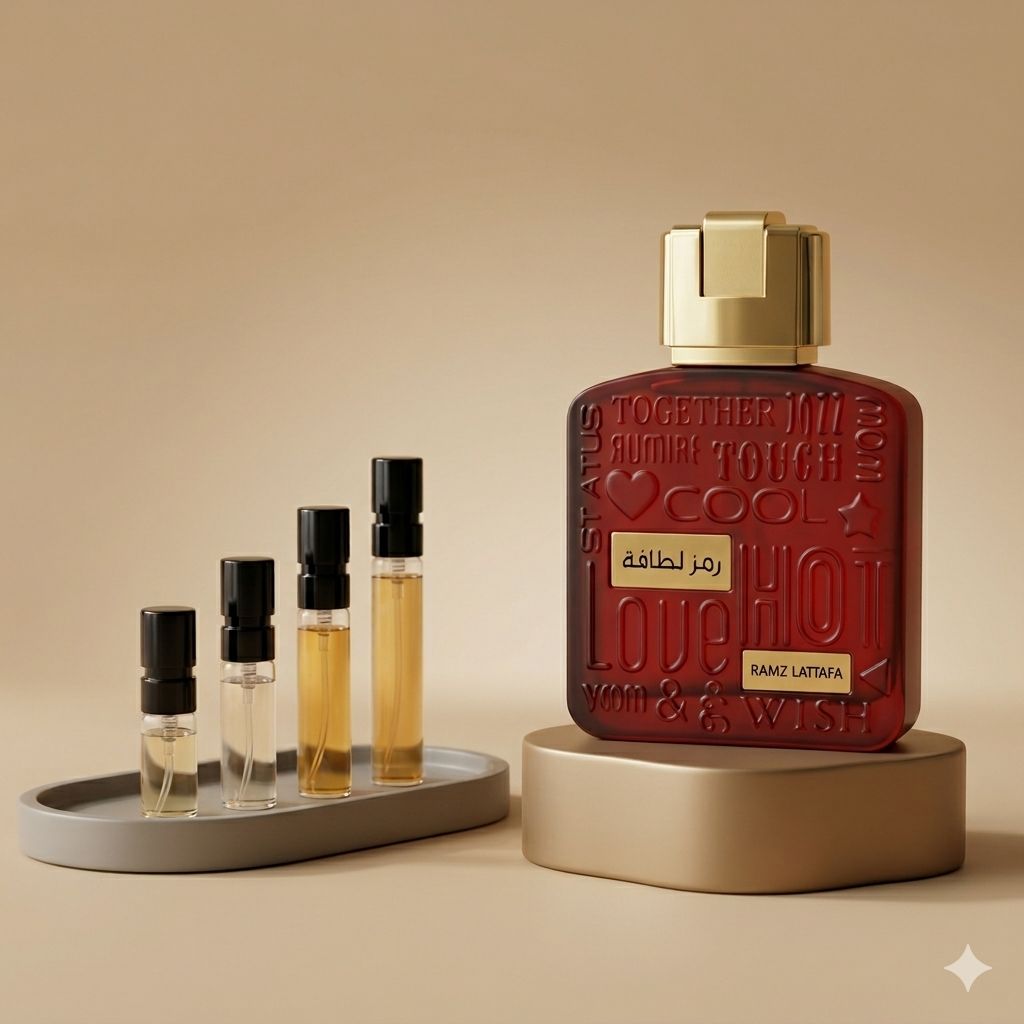 Lattafa Ramz Gold perfume decant bottle