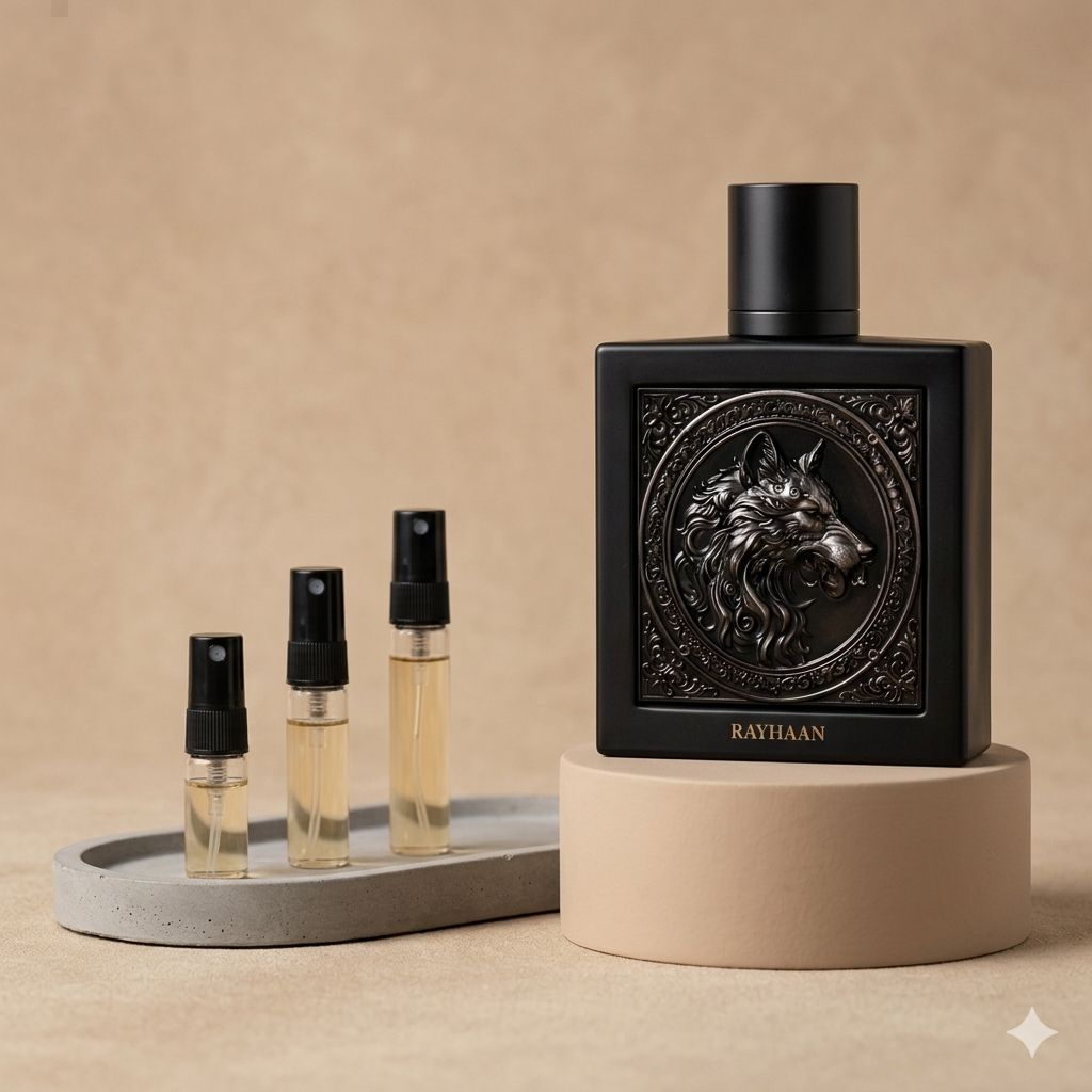 Rayhaan Wolf perfume decant bottle