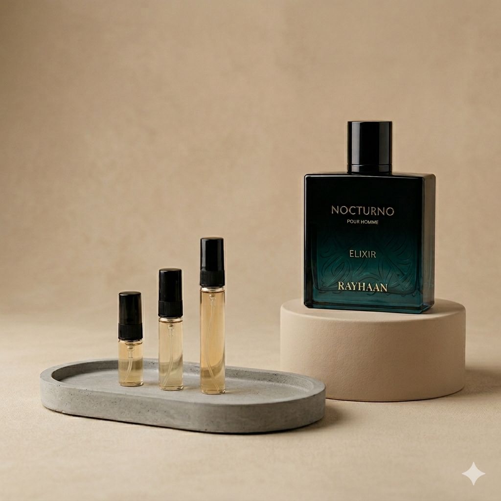 Rayhaan Nocturno Elixir perfume decant bottle