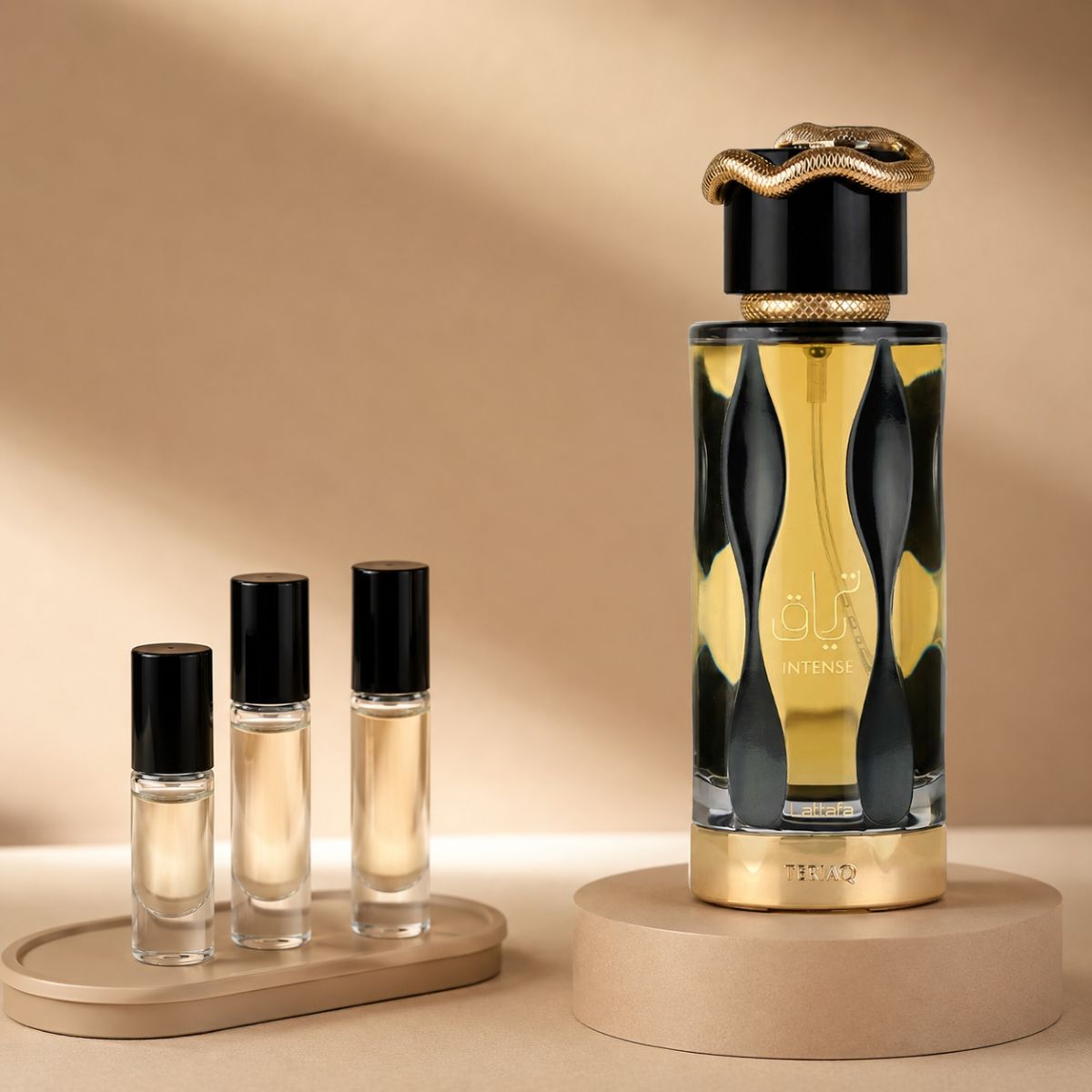 Lattafa Teriaq Intense perfume decant bottle