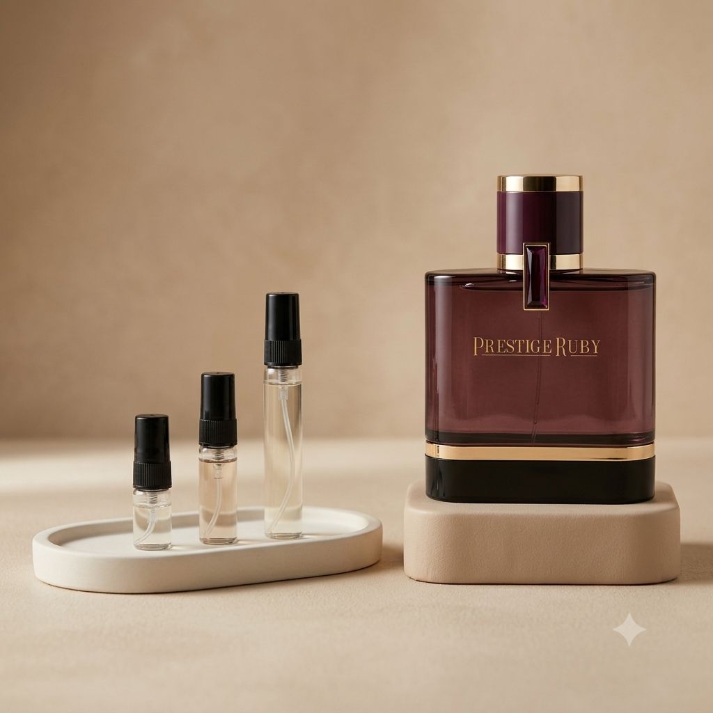 Al Majed Oud Prestige Ruby perfume decant bottle