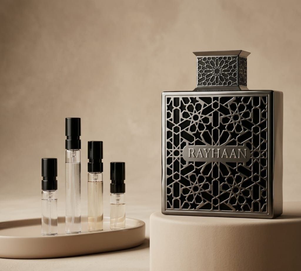 Rayhaan Obsedian perfume decant bottle