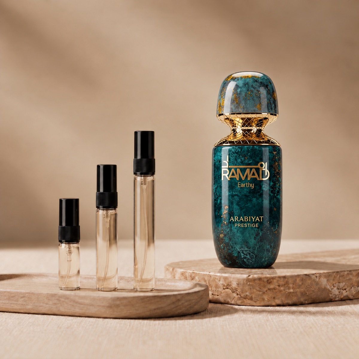 Arabiyat Prestige Ramad Earthy perfume decant bottle