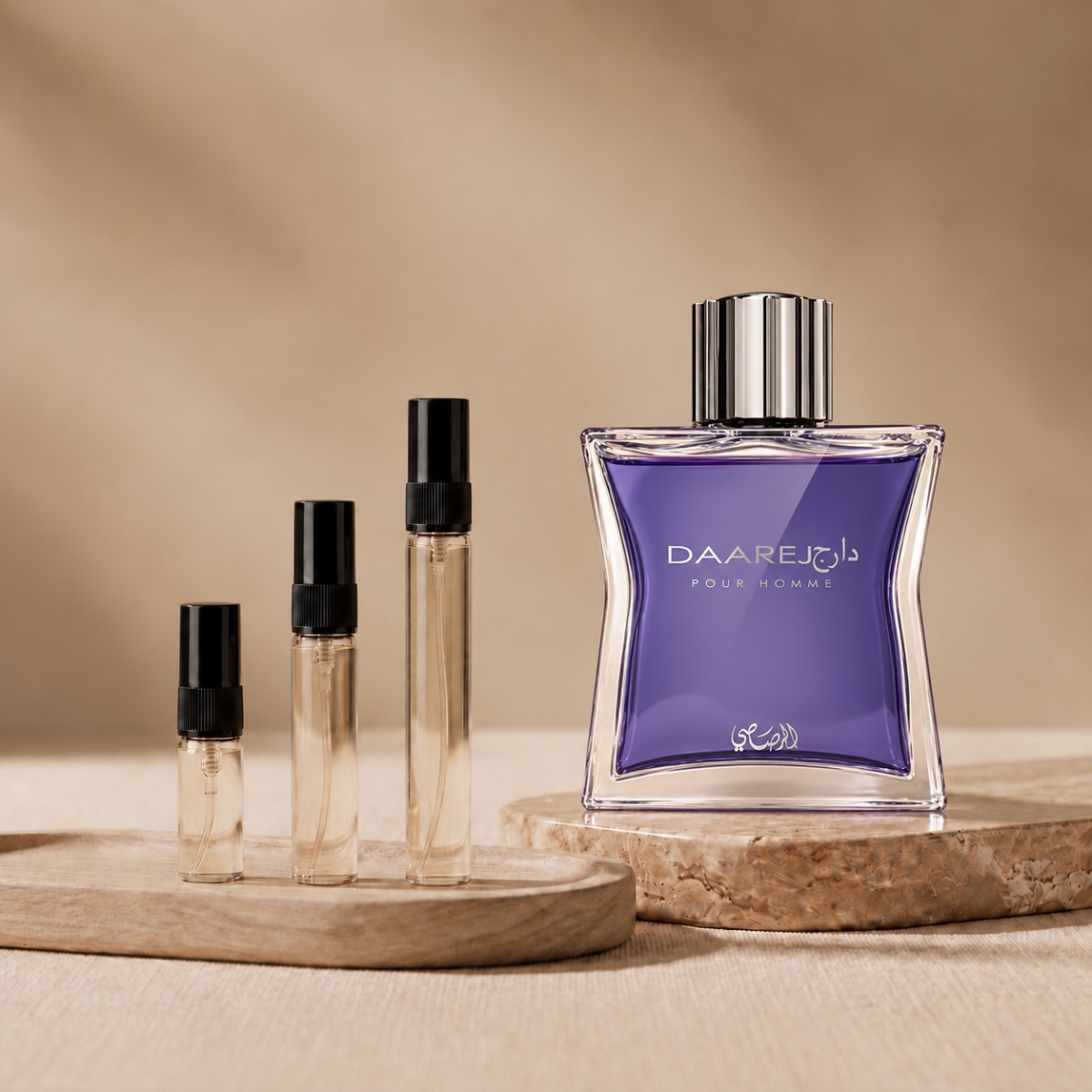 Rasasi Daarej perfume decant bottle