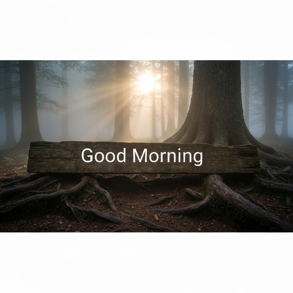 A good morning pic of a misty forest in the morning light.