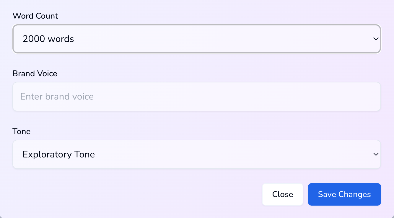 select your word count