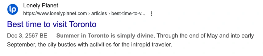 meta description in serps