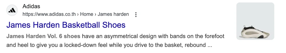 title tag in serp results
