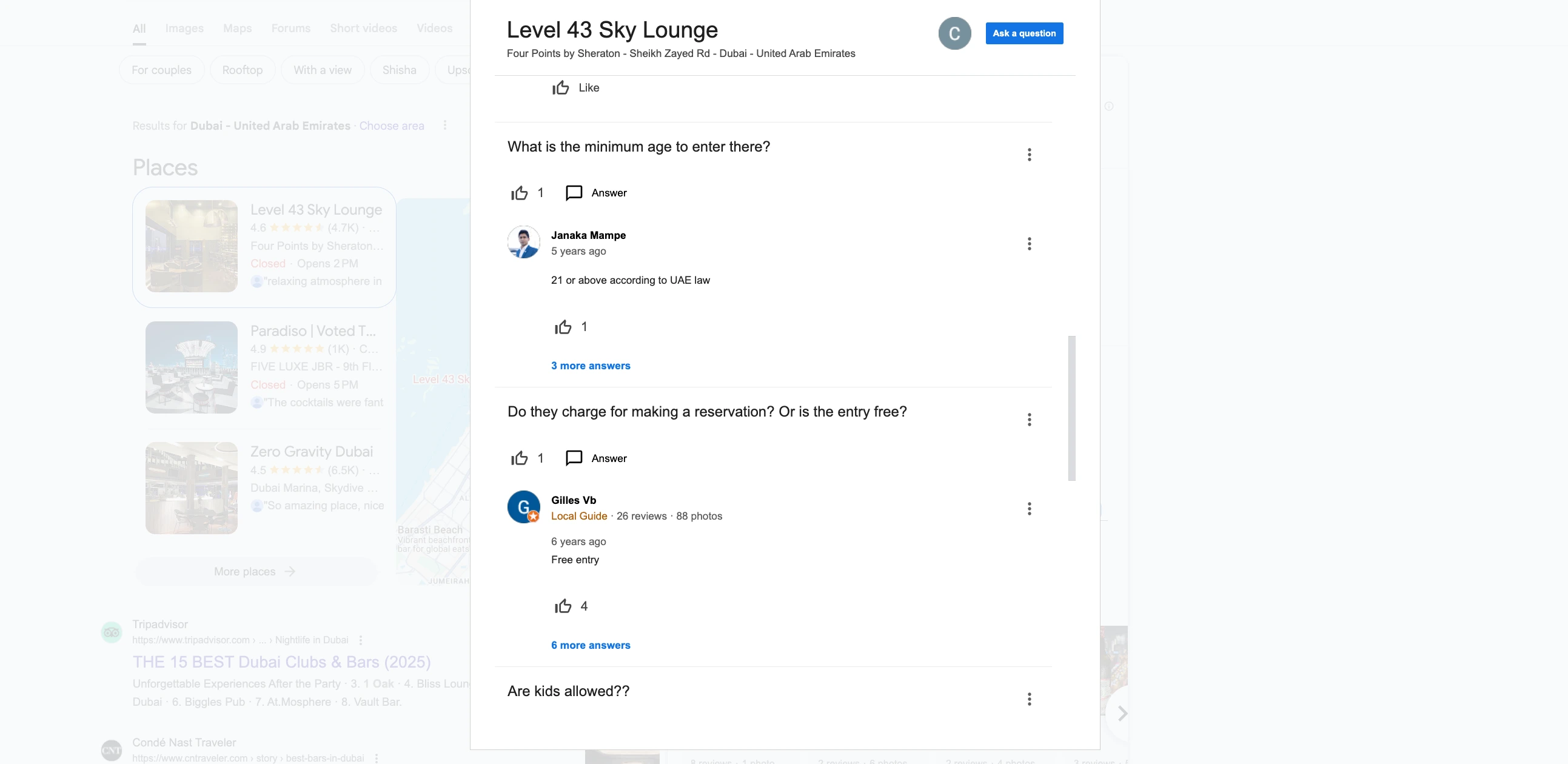 Q&A Dubai, google business profile dubai