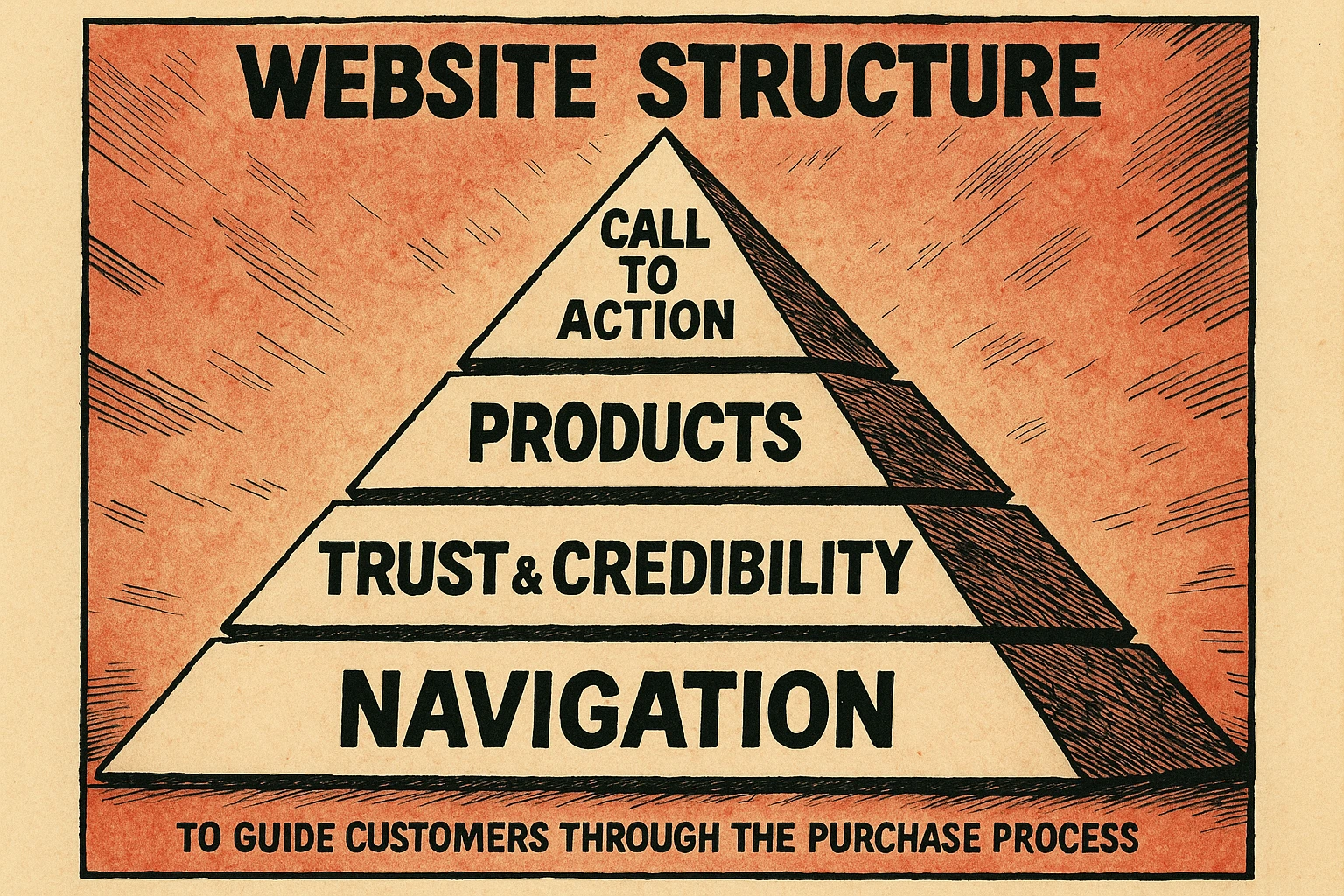 website structure, purchase process, call to action