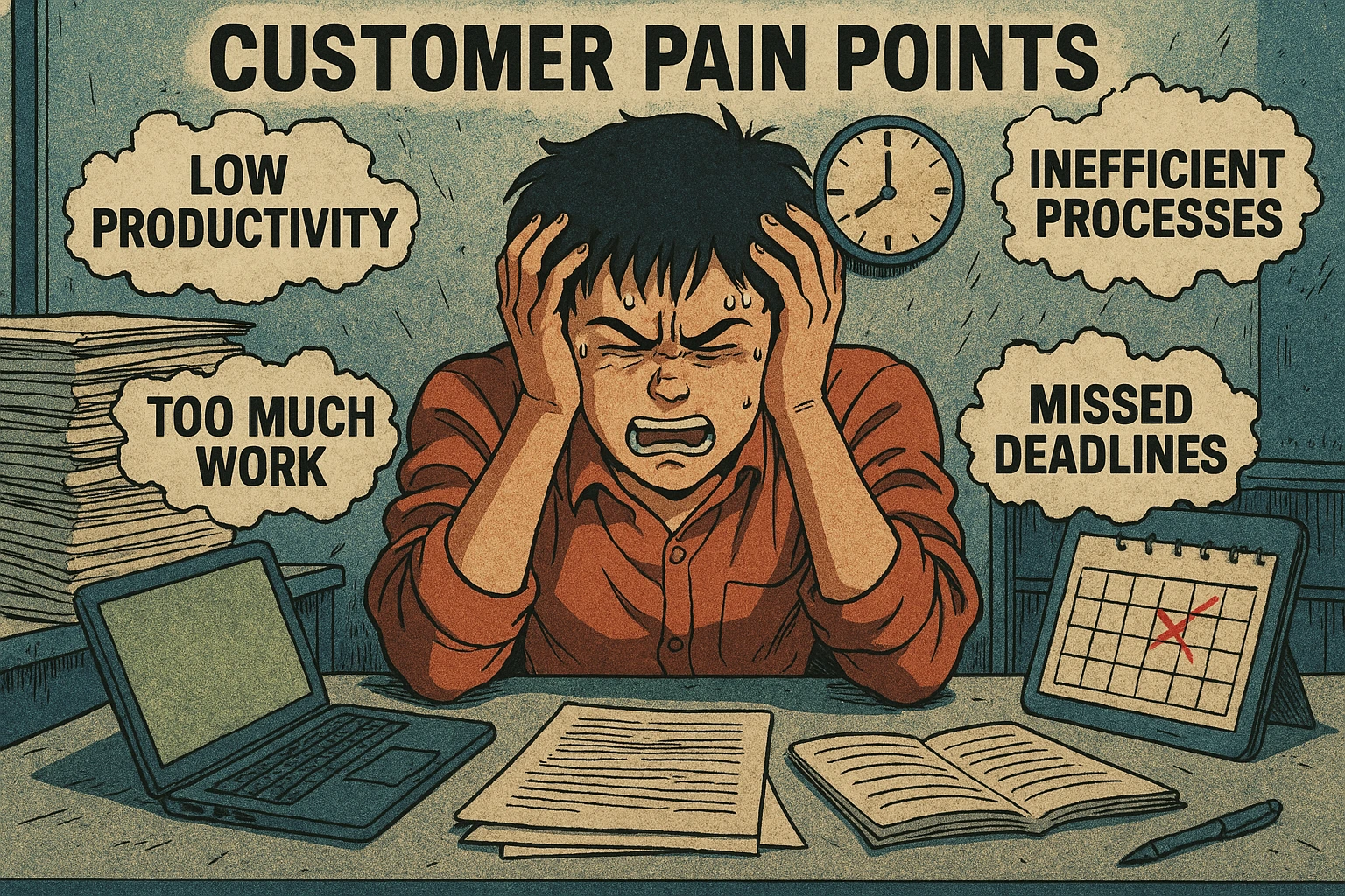 pain points, processes, productivity, customer pain
