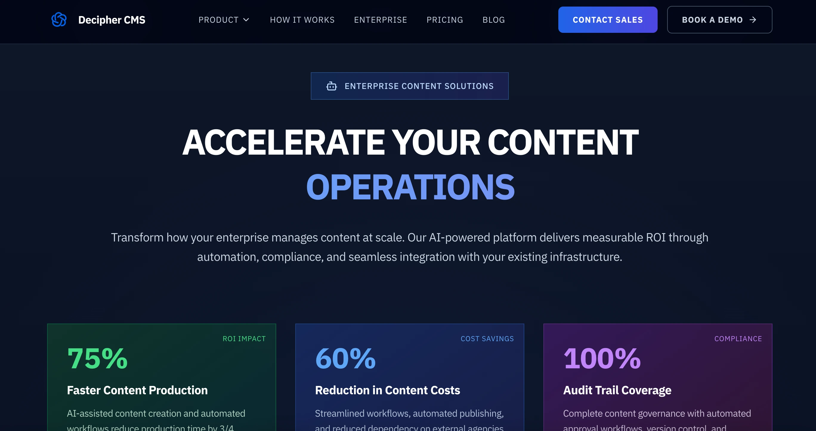 decipher cms, cms, dashboard, info