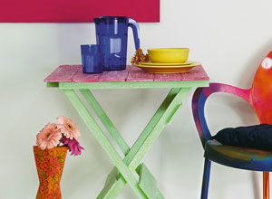 Mesa com pátina molhada