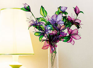 Buquê de flores recicladas