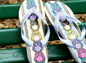 Chinelo forrado com tecido