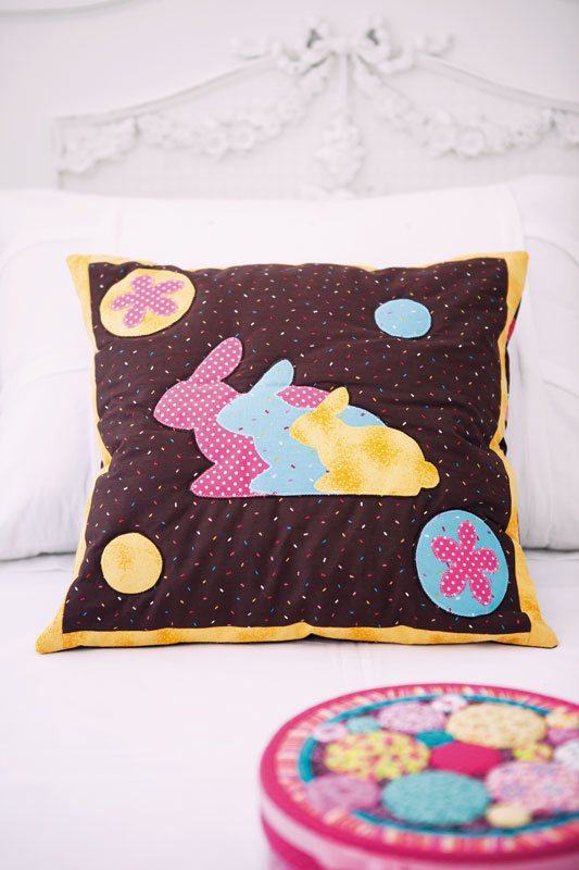 Capa de almofada de patchwork e quilt