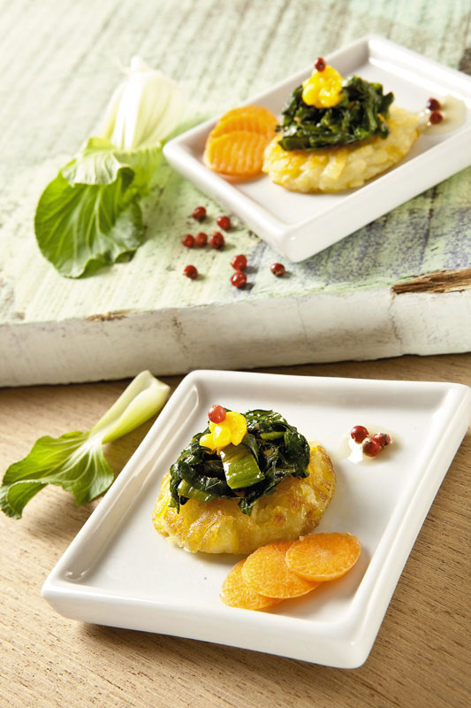 Batata suíça com escarola