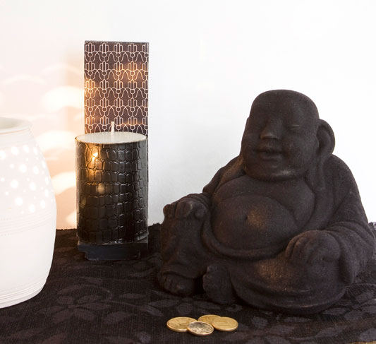 Buda flocado. Um toque de veludo em suas criações