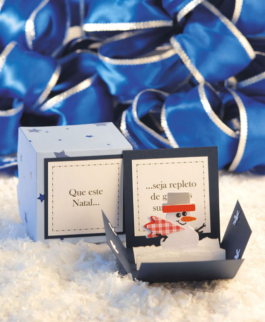 Cartão natalino de scrapbooking
