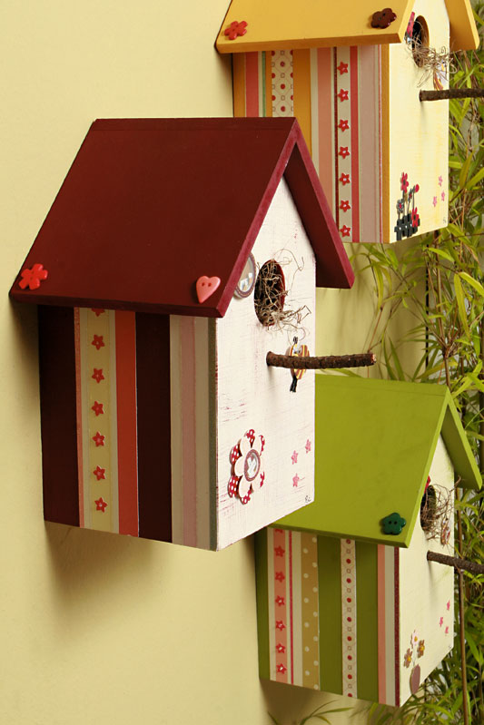Casinha de passarinho de découpage