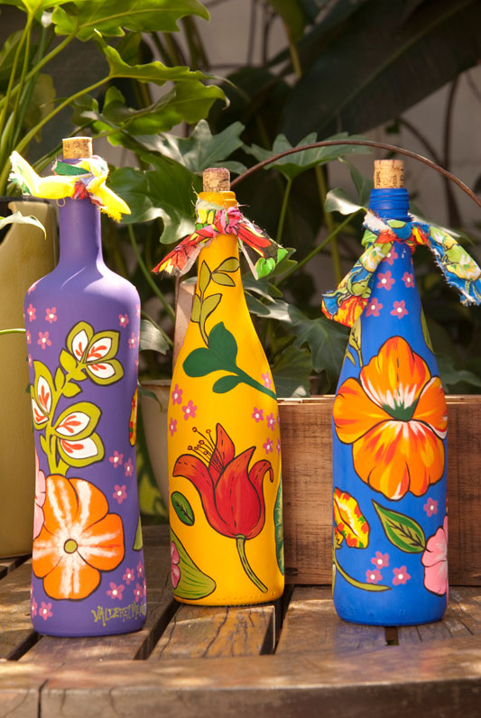 Garrafas decoradas com pintura 2