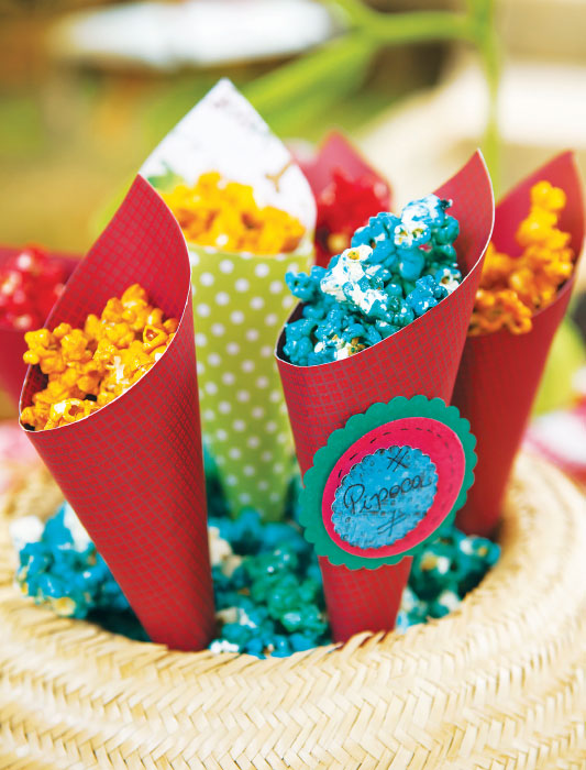 Cones de scrap para pipoca doce