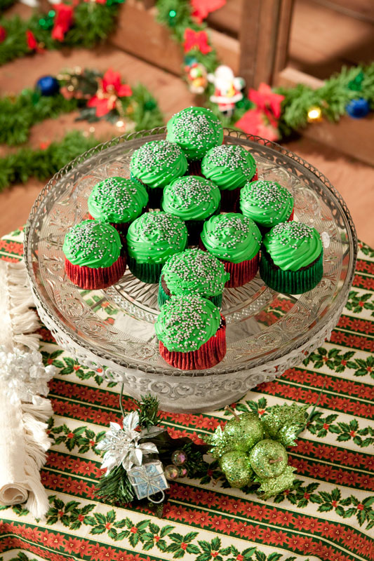 Árvore de Natal com cupcakes