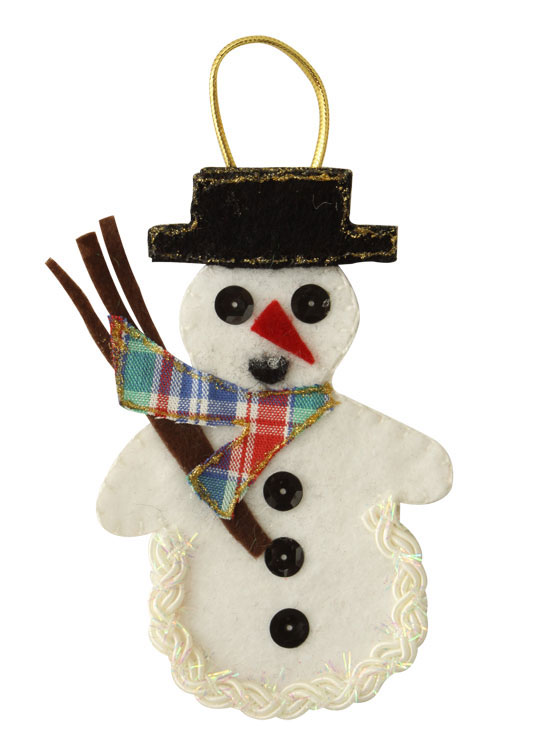 Boneco de neve de feltro