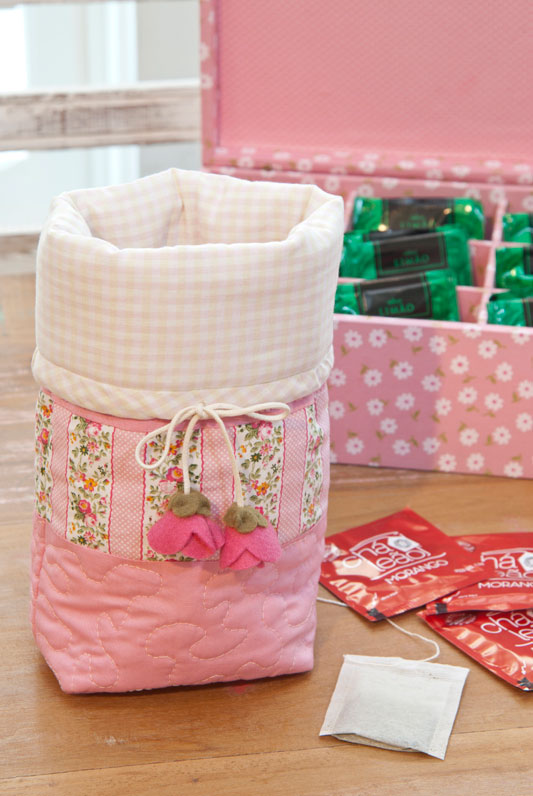 Lixeira de mesa de patchwork